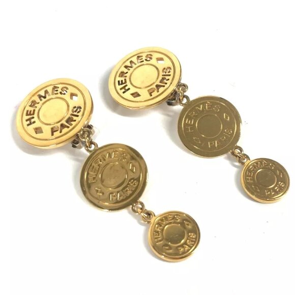 HERMES 3 Series Accessories Earrings Metal Gold - Picture 1 of 5